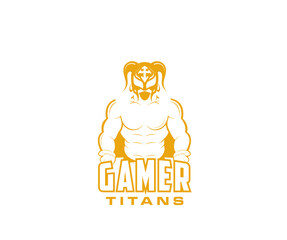 gamer titans icon logo design template