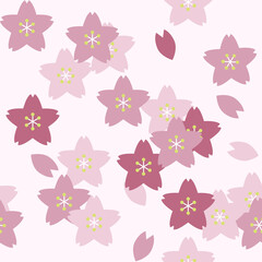シームレス　背景　桜　花柄　パターン　ピンク