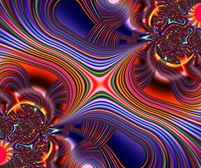 Computer generated abstract colorful fractal artwork