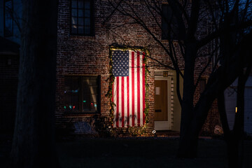 American Flag at night