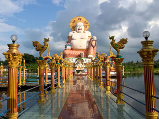 Fat Buddha, Happy Buddha at Wat Plai Laem (Koh Samui, Thailand)