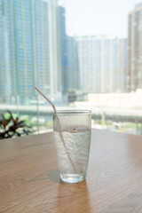 water glass with ice