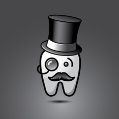 vector funny wisdom tooth character