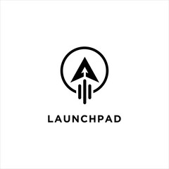 Launchpad Logo Design and Technology Start up Vector Illustration