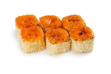 Baked spicy salmon rolls