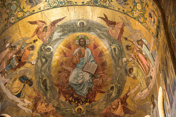 Church of the Resurrection in St. Petersburg. The mosaics in the church