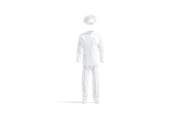 Blank white chef uniform mockup, front view