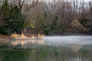 Recreation Area Kurpark Oberlaa, Vienna, Austria in winter