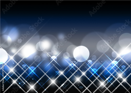 イルミネーション風のキラキラ 青と白のボケ 背景素材 Wall Mural Yx2k