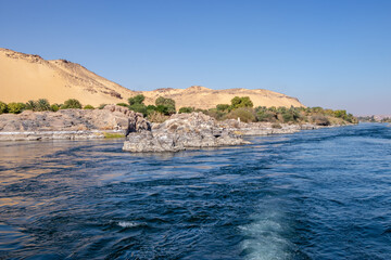 Fototapeta premium nice view of Nile River in Aswan, Egypt