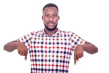 Naklejka premium portrait of a bearded young man gesturing disapproval.