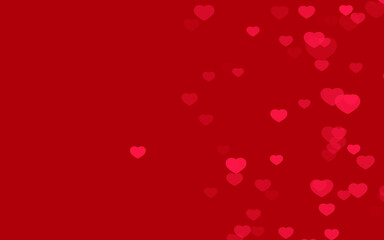 Valentine day red hearts with red background.