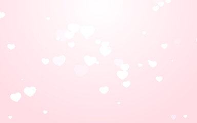 Valentine day white hearts on pink background.