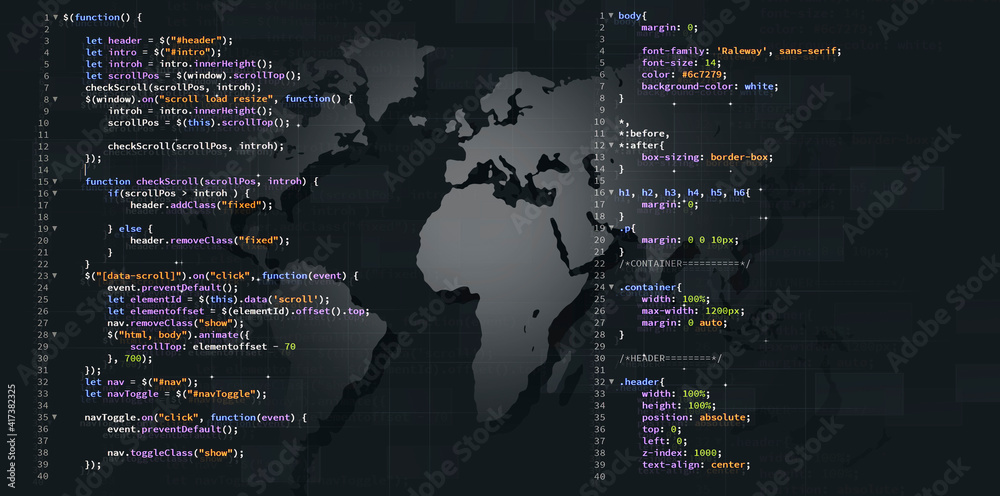 Wall mural javascript mixed media background