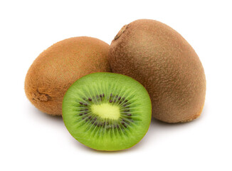 Kiwi and Slices isolated on white background,Juicy kiwi.