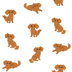 Cartoon happy dog - simple trendy pattern with animal. Flat illustration for prints, clothing, packaging and postcards. 