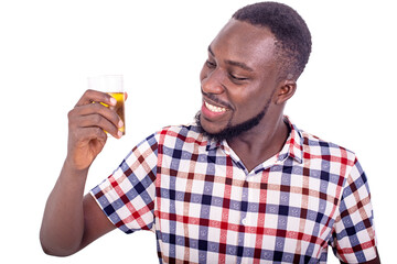 Fototapeta premium close up of a happy young man with a glass of beer.