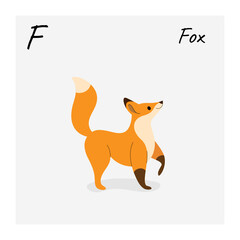 Cute fox - cartoon animal character. Illustration in flat style isolated on gray background.
