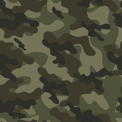 Fototapeta premium military camouflage vector seamless pattern dark green