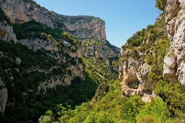 Fototapeta na wymiar Zu Fuss unterwegs in der Gorges de la Nesque, Provence