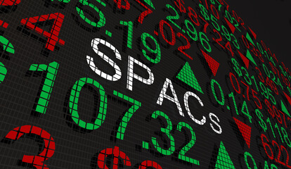 SPACs Special Purpose Acquisition Companies IPO Stock Market Shares 3d Illustration