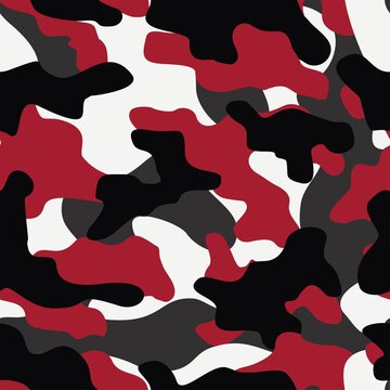 Red Army Camouflage Vector Seamless Pattern