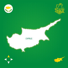simple outline map of cyprus