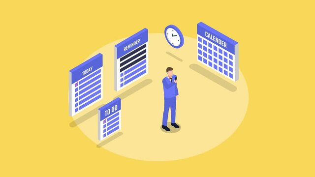 Businessman use a planning apps on mobile phone