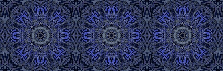 Silver Blue Kaleidoscope Pattern Banner