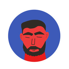 Icon with face. Vector flat color design.
