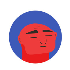 Icon with face. Vector flat color design.