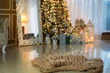 Textures of Christmas bokeh golden lights.