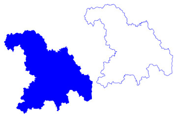 Alessandria province (Italy, Italian Republic, Piedmont region) map vector illustration, scribble sketch Province of Alessandria map