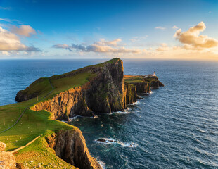Nesit Point lighthouse in the evening light