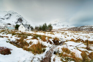 A mountain croft in the snow