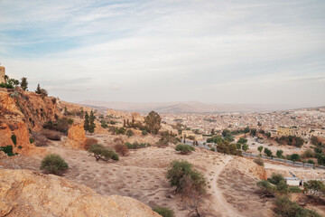 Fototapeta na wymiar view of the city in the desert of Morocco