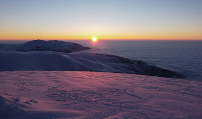 sunset in the mountains