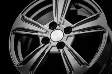 new grey aluminum alloy wheel die cast disc close up