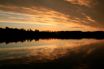 Fototapeta premium sunset over the lake
