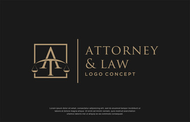 initials monogram AT TA letter attorney and law business logo design concept, vector illustration.	
