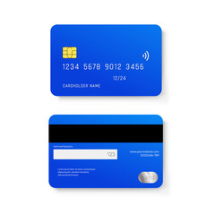 Credit Card vector mockup isolated on white background.