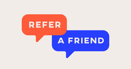 Refer a friend vector banner. Referral System.