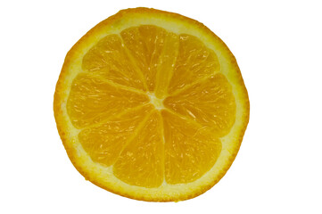 orange in a cut on a white background isolate a close up