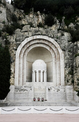Rauba-Capeu Memorial carved in cliff, Nice, Alpes-Maritimes, France