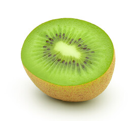 Half kiwi fruit isolated on white background,Juicy kiwi.