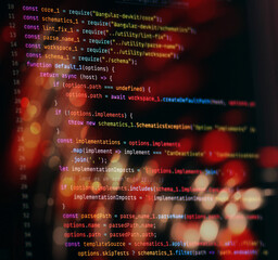 Programming code abstract screen of software developer. Computer script. 