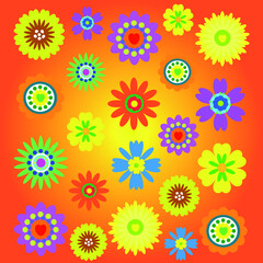 Fototapeta na wymiar flowers of different colors on a light background. spring summer