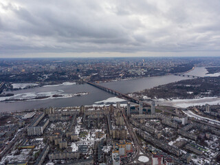 High view of Kiev. Aerial view.