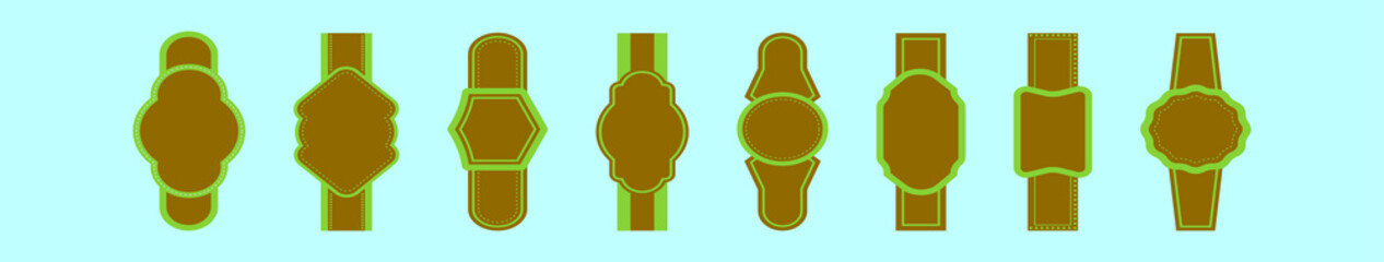 set of cigar label cartoon icon design template with various models. vector illustration isolated on blue background