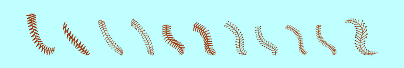 set of basketball laces cartoon icon design template with various models. vector illustration isolated on blue background